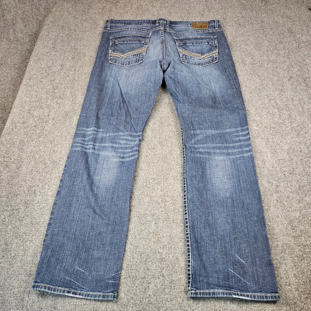 BKE Tyler Straight Leg Jeans Mens 38R Medium Wash Blue Denim BMC23001R
